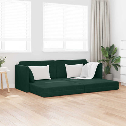 Boden-Sofa-Bett 200cm Dunkelgrün Samt