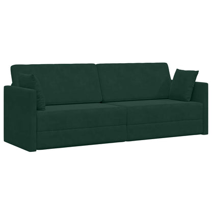 Boden-Sofa-Bett 200cm Dunkelgrün Samt