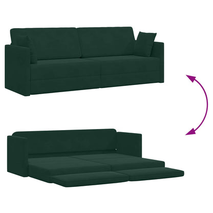 Boden-Sofa-Bett 200cm Dunkelgrün Samt
