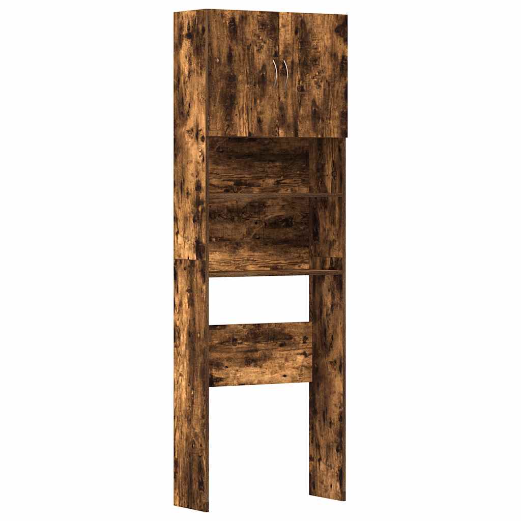 Waschmaschinenschrank Räuchereiche 64x24x190 cm Holzwerkstoff