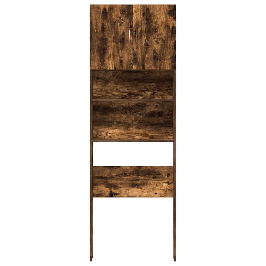 Waschmaschinenschrank Räuchereiche 64x24x190 cm Holzwerkstoff