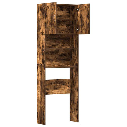 Waschmaschinenschrank Räuchereiche 64x24x190 cm Holzwerkstoff