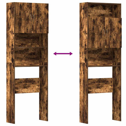 Waschmaschinenschrank Räuchereiche 64x24x190 cm Holzwerkstoff
