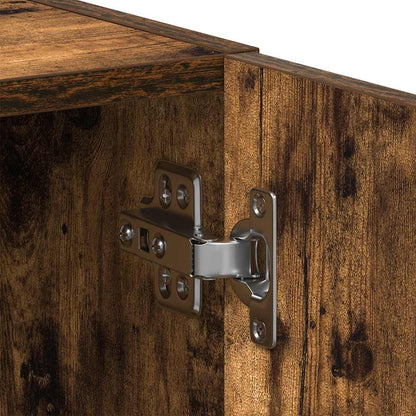 Waschmaschinenschrank Räuchereiche 64x24x190 cm Holzwerkstoff