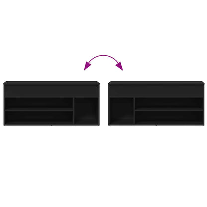 Schuhbank Schwarz 102x30,5x45 cm Holzwerkstoff
