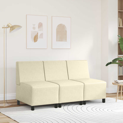 | Modulares Armfreies Sofa | Creme 55 x 74 x 82 cm Kunstleder