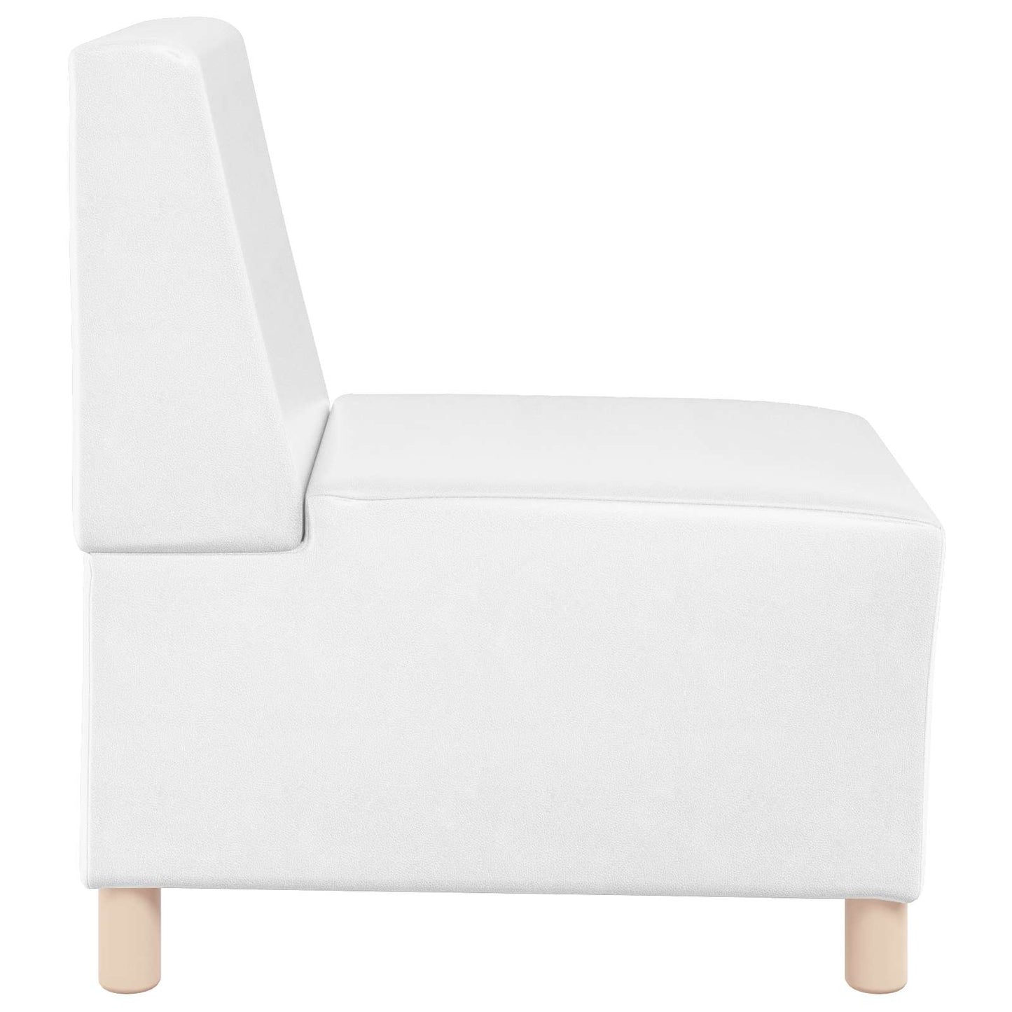 | Modulares Armfreies Sofa | Weiß 55 x 74 x 82 cm Kunstleder