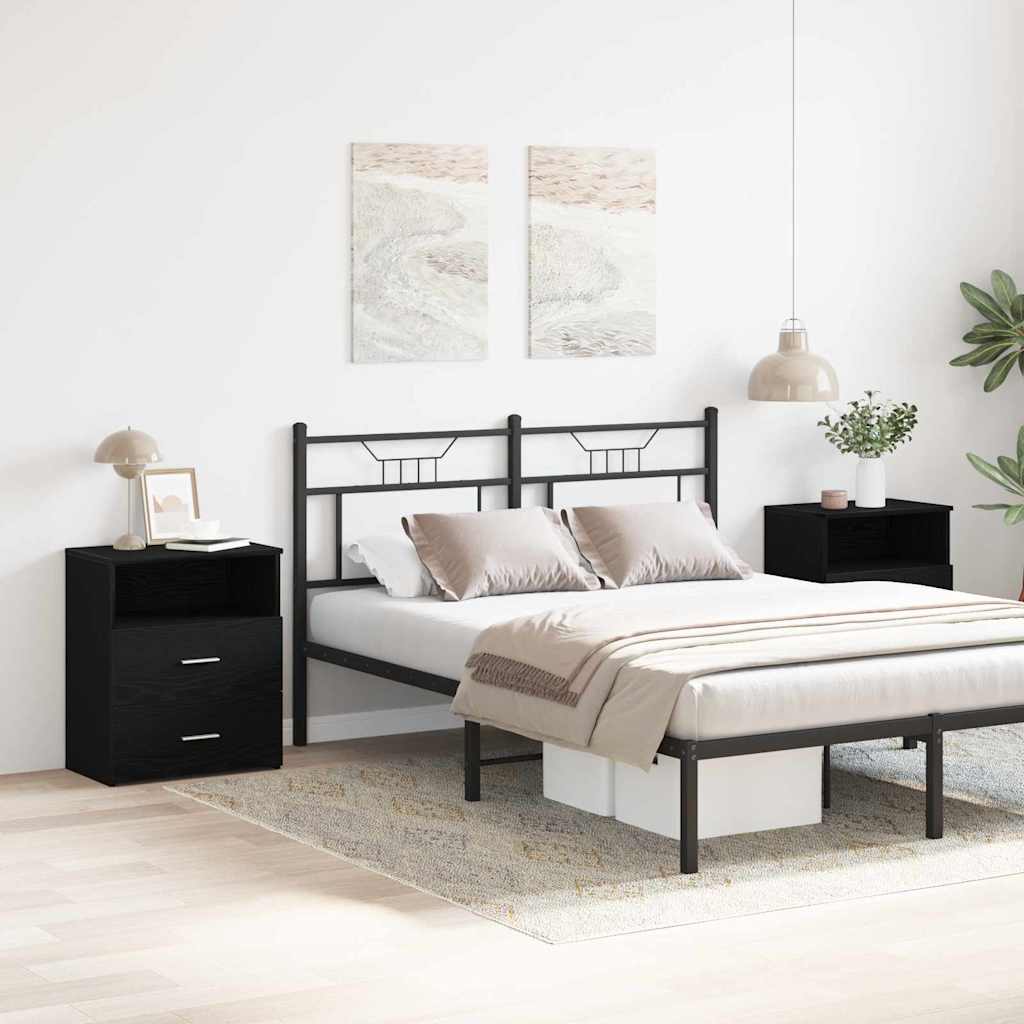 Nachttisch 2 pcs Schwarz Eichen-Optik 50 x 32 x 60 cm