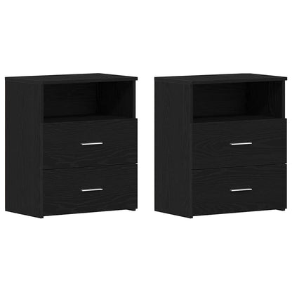 Nachttisch 2 pcs Schwarz Eichen-Optik 50 x 32 x 60 cm