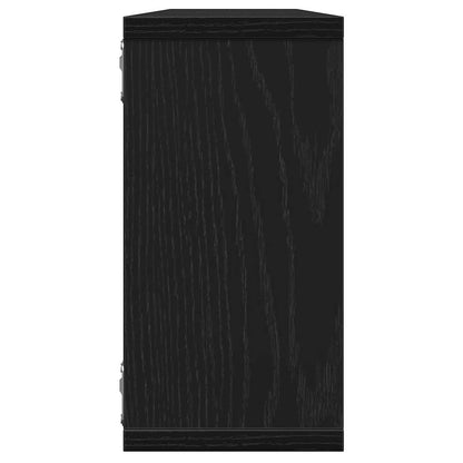 Würfelregale 4 Stk. Schwarz Eichen-Optik 100x15x30 cm