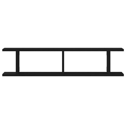 Wandregale 2 Stk. Schwarz Eichen-Optik 90x18x20cm Holzwerkstoff