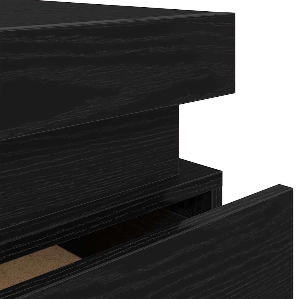 Nachttisch Schwarz Eichen-Optik 35 x 39 x 55 cm Holzwerkstoff