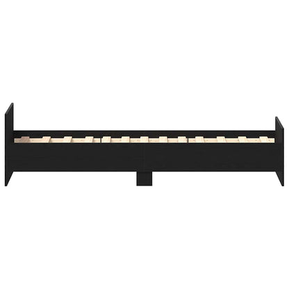 Bettgestell ohne Matratze Schwarz Eichen-Optik 75x190 cm