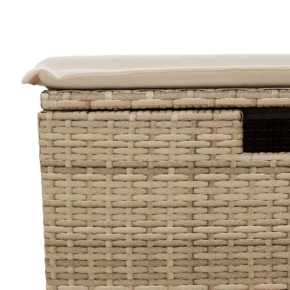 4-tlg. Garten-Sofagarnitur mit Kissen Beige Poly Rattan