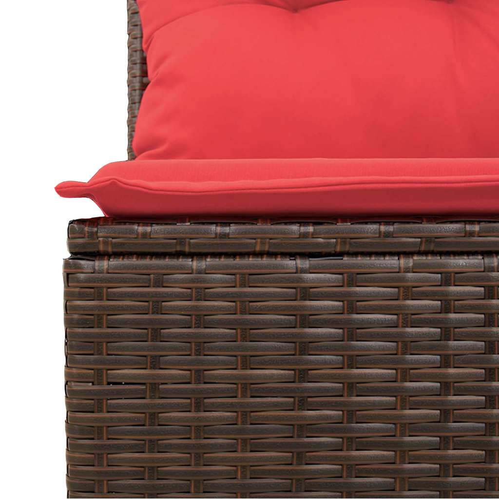8-tlg. Garten-Sofagarnitur mit Kissen Braun Poly Rattan Akazie