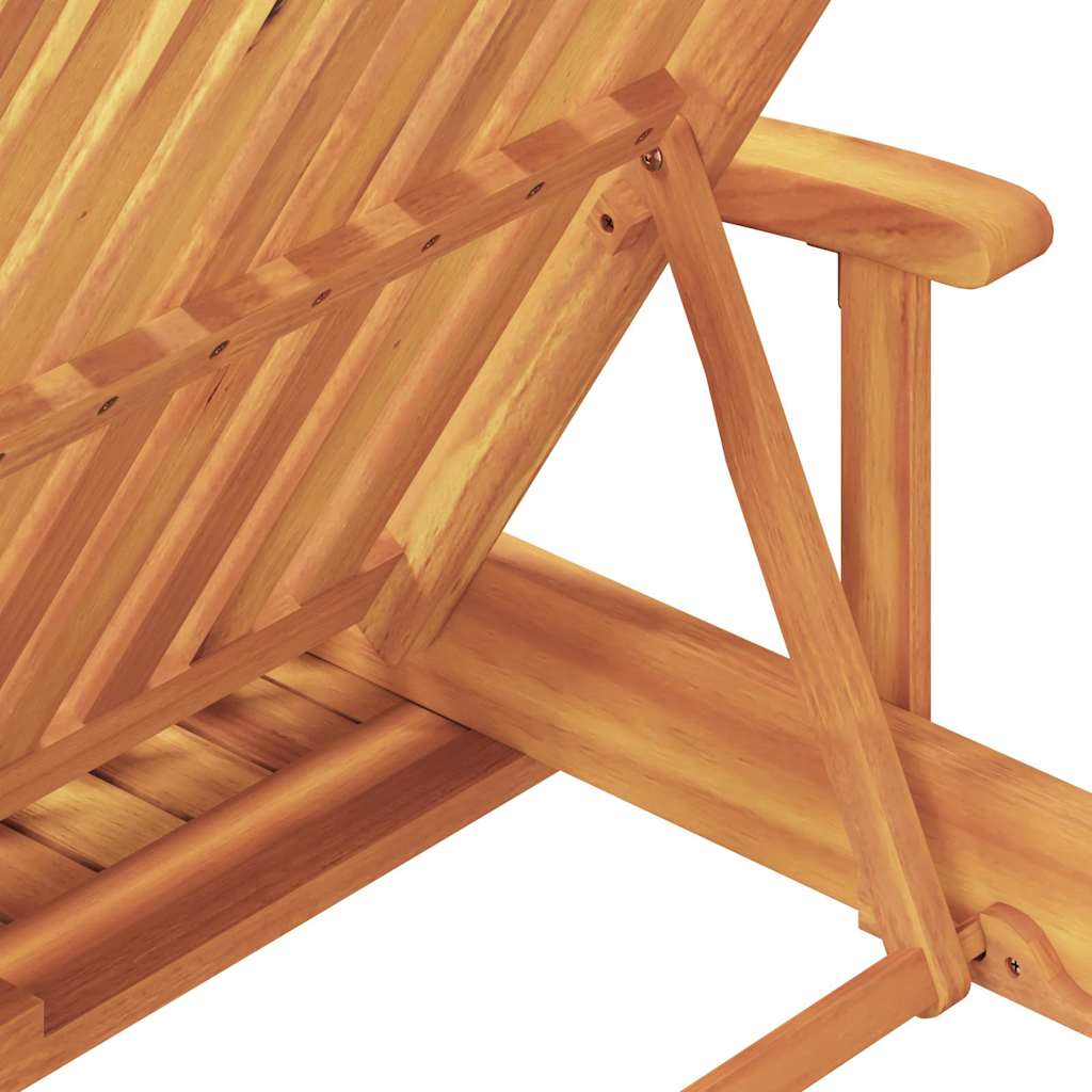 Sonnenliege mit Kissen Taupe 200 x 67 x 84cm Massivholz Akazie