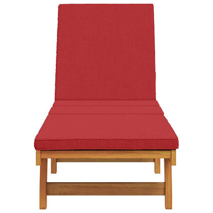 Sonnenliege mit Kissen Braun 63 x 199 x 85cm Massivholz Akazie