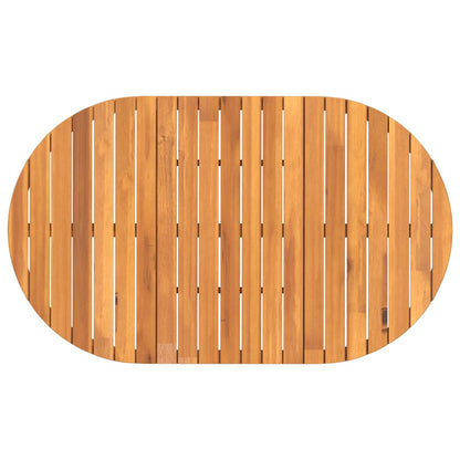 Garten-Esstisch Oval 150x90x75 cm Massivholz Akazie