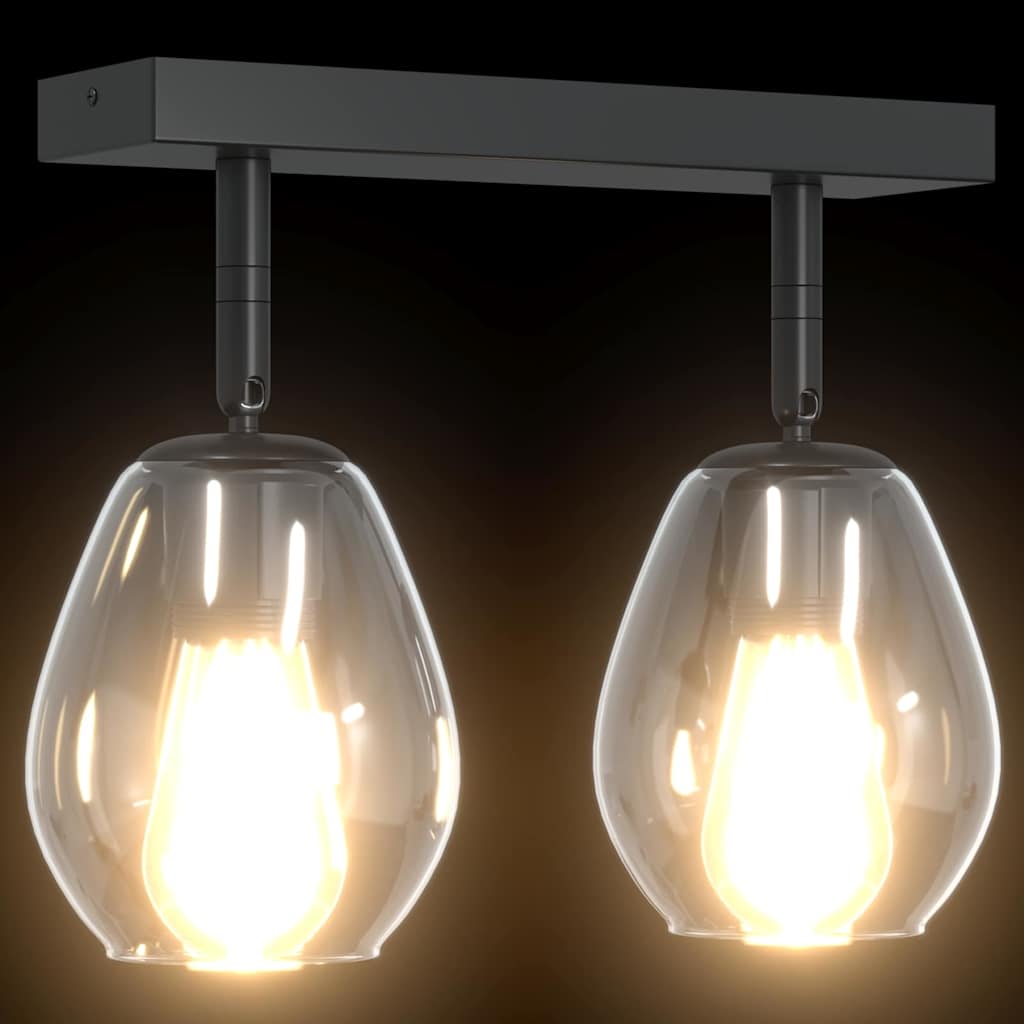 Deckenstrahler Schwarz 33 x 13 x 26 cm Glas und Metall