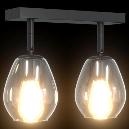 Deckenstrahler Schwarz 33 x 13 x 26 cm Glas und Metall