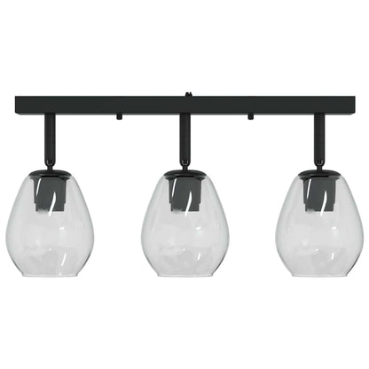 Deckenstrahler Schwarz 54 x 13 x 26 cm Glas und Metall