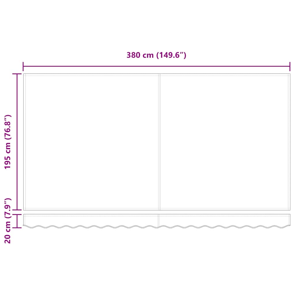 Markisenersatzstoff Creme 380 x 195 cm Polyester