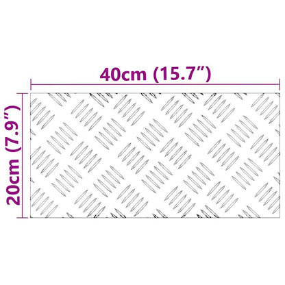 Treppe Tritt Rechtwinklig 4 pcs Silber 40 x 20 cm Aluminium