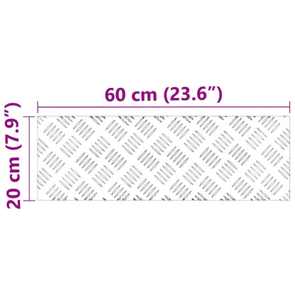 Treppe Tritt Rechtwinklig 2 pcs Silber 60 x 20 cm Aluminium