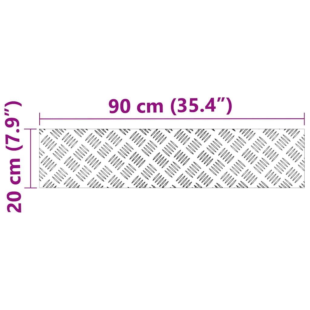Treppe Tritt Rechtwinklig 4 pcs Silber 90 x 20 cm Aluminium