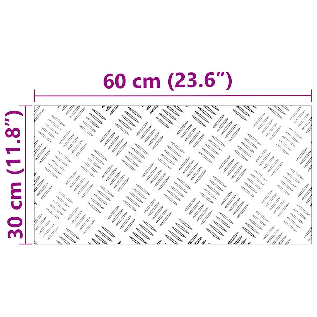 Treppe Tritt Rechtwinklig 4 pcs Silber 60 x 30 cm Aluminium