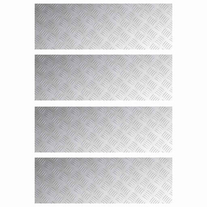 Treppe Tritt Rechtwinklig 4 pcs Silber 90 x 30 cm Aluminium