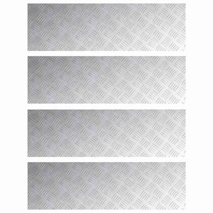 Treppe Tritt Rechtwinklig 4 pcs Silber 100 x 30 cm Aluminium