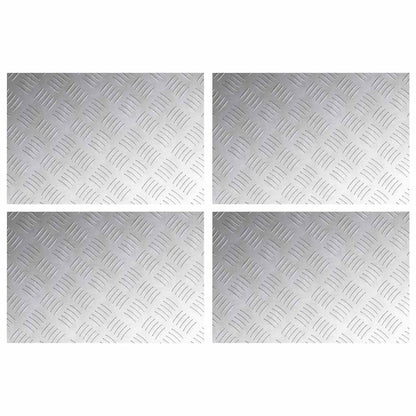Treppe Tritt Rechtwinklig 4 pcs Silber 60 x 40 cm Aluminium