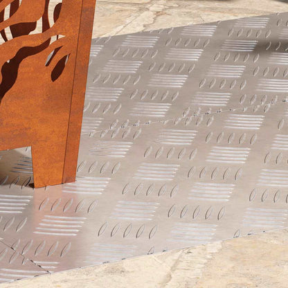 Treppe Tritt Rechtwinklig 4 pcs Silber 90 x 40 cm Aluminium