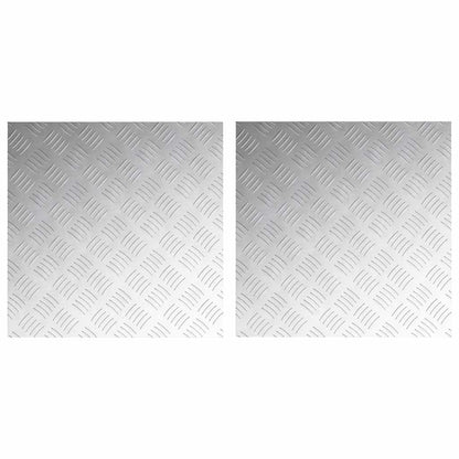 Treppe Tritt Quadratisch 2 pcs Silber 50 x 50 cm Aluminium