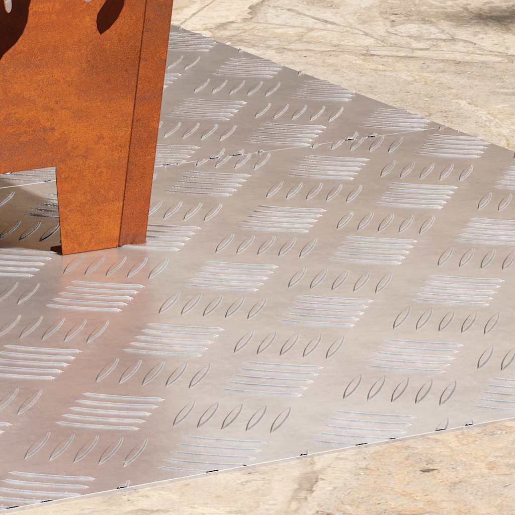 Treppe Tritt Rechtwinklig 2 pcs Silber 90 x 50 cm Aluminium