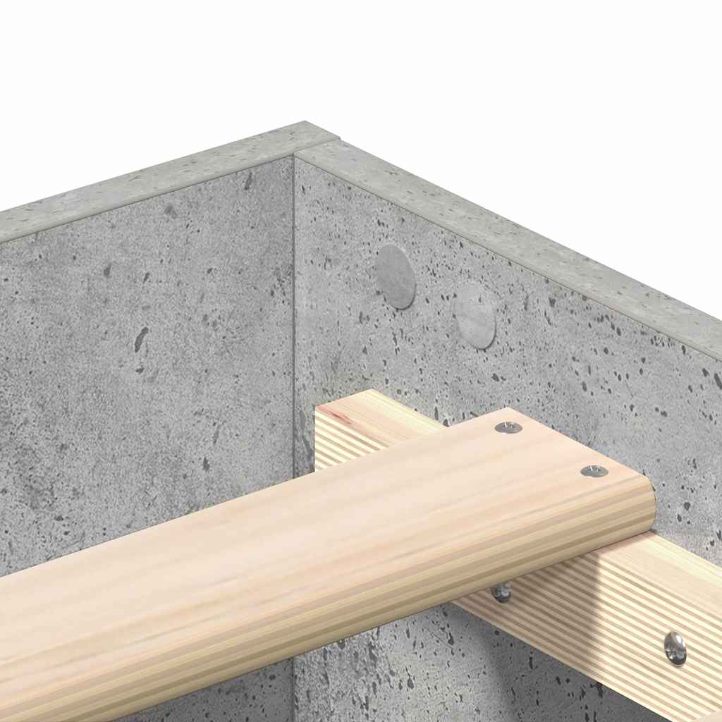 Bettrahmen Beton Grau 193 x 123 x 25 cm Holzwerkstoff