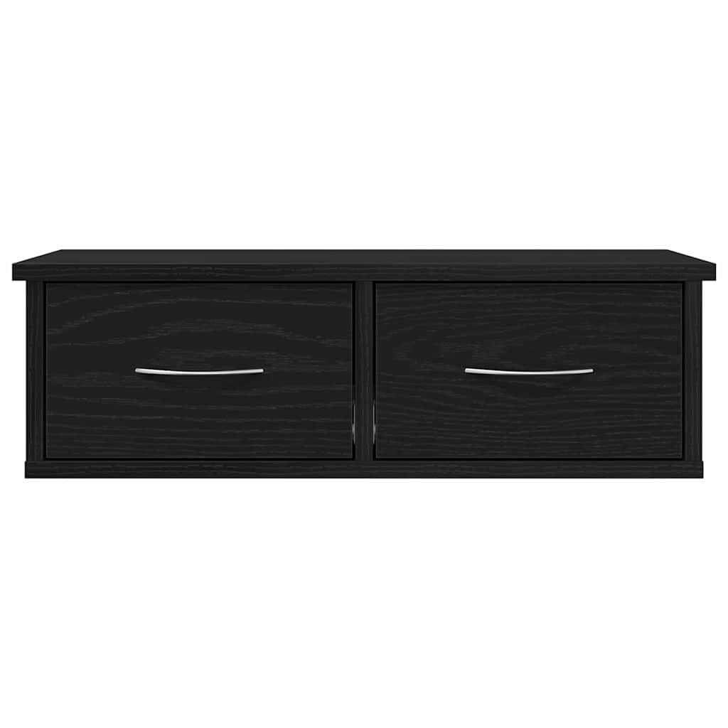 Wandschrank Wandmontiert Schwarz Eichen-Optik 60 x 26 x 18,5 cm