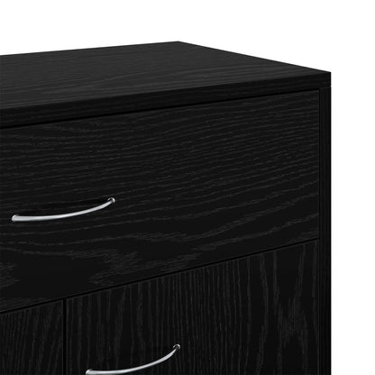 Sideboard Schwarz Eichen-Optik 60 x 30 x 75 cm Holzwerkstoff