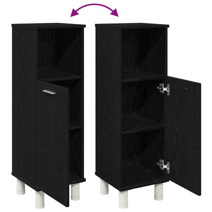 Badezimmerschrank mit Tür Schwarz Eichen-Optik 30 x 30 x 95 cm