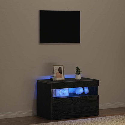 TV-Schränk Schwarz Eichen-Optik 60 x 35 x 40 cm Holzwerkstoff