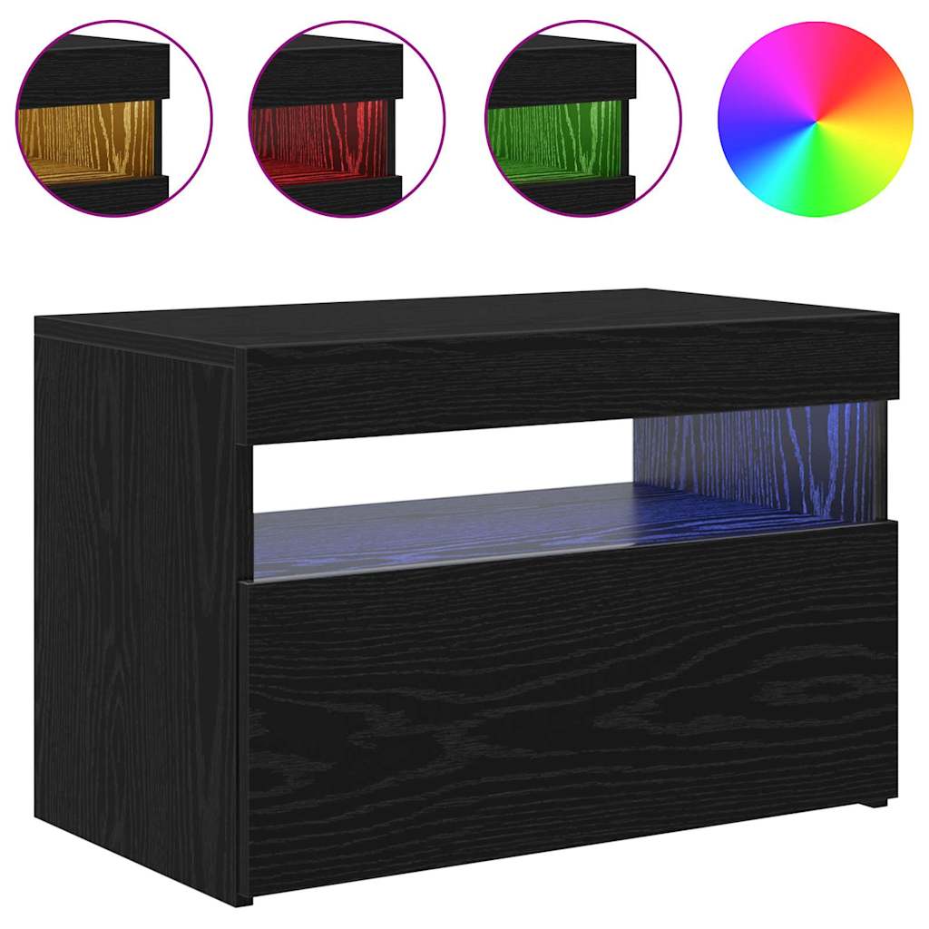 TV-Schränk Schwarz Eichen-Optik 60 x 35 x 40 cm Holzwerkstoff