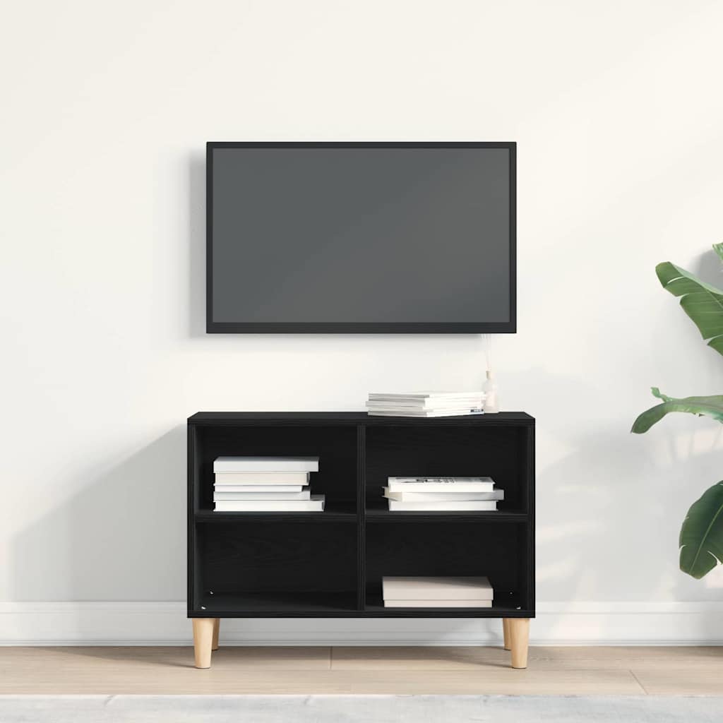 TV-Schränk Schwarz Eichen-Optik 69,5 x 30 x 50 cm Holzwerkstoff
