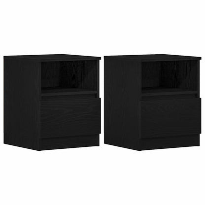 Nachttisch 2 pcs Schwarz Eichen-Optik 40 x 40 x 50 cm
