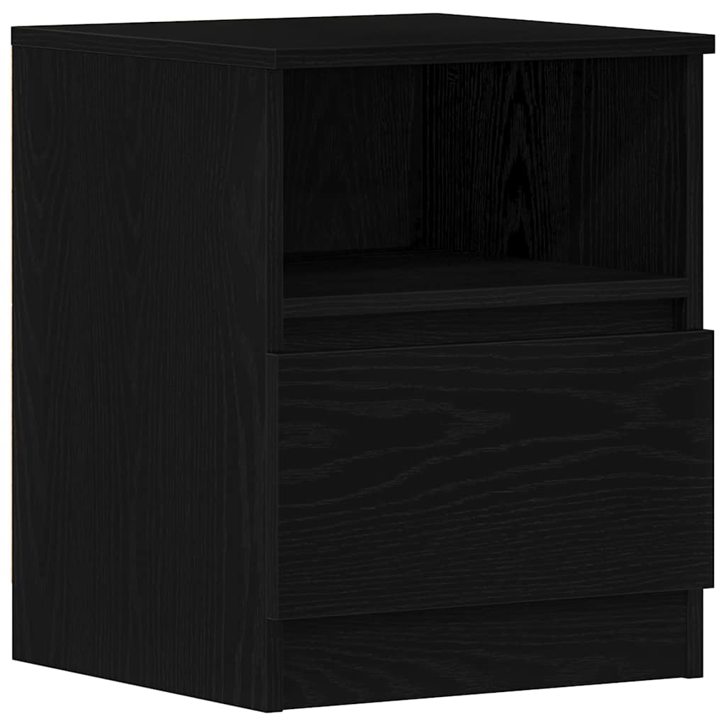 Nachttisch 2 pcs Schwarz Eichen-Optik 40 x 40 x 50 cm