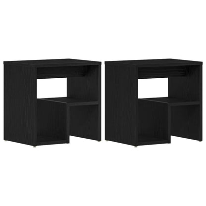 Nachttisch 2 pcs Schwarz Eichen-Optik 40 x 30 x 40 cm