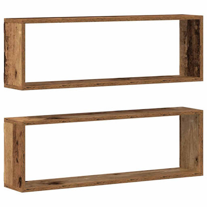 Wandregale 2 pcs Altholz 80 x 15 x 26 cm Holzwerkstoff