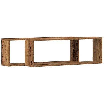 Wandregale 2 pcs Altholz 80 x 15 x 26 cm Holzwerkstoff
