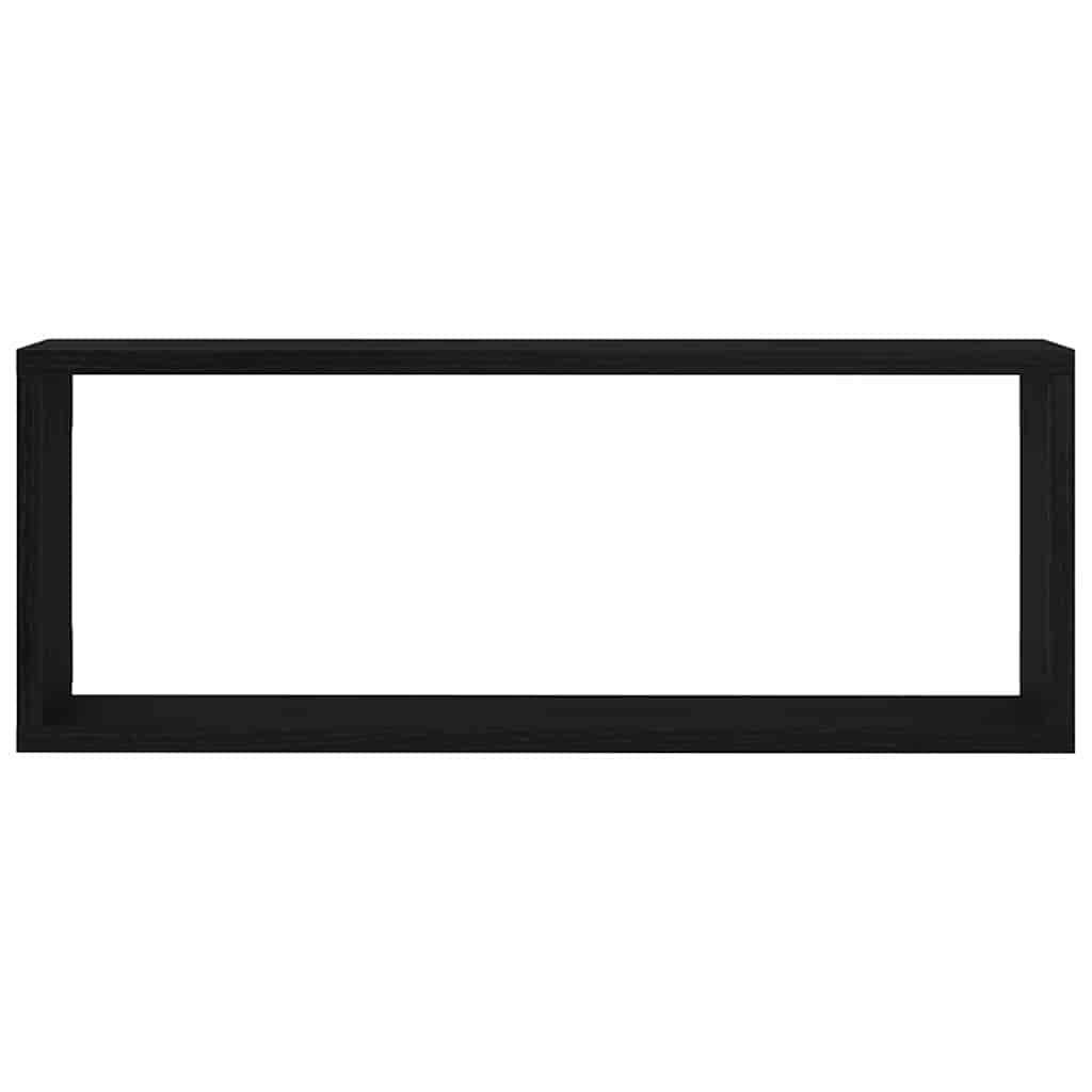 Wandregale mit Regal 4 pcs Schwarz Eichen-Optik 60 x 15 x 23 cm