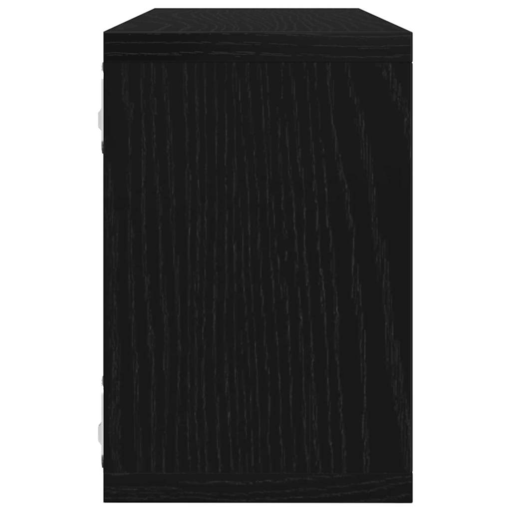 Wandregale mit Regal 4 pcs Schwarz Eichen-Optik 60 x 15 x 23 cm